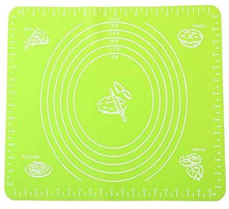 Silicone Baking Mat for Pastry Rolling with Measurements Reusable Non-Stick Dough Pad for Housewife and Cooking Enthusiasts - Green_ with two years guarantee of satisfaction and quality