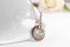 Swaroski Element Gold Plated Diamond Vintga Style Ladies Champagne Pendant Necklace21430