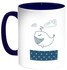 The Whale Printed Coffee Mug White/Blue