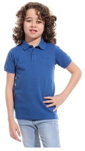 TED MARCHEL Boys Cotton Buttoned Neck Half Sleeves Polo Shirt 10 Blue