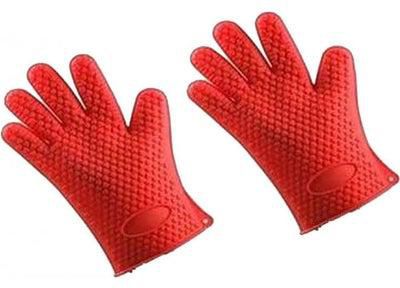 1 Pair Of Microwave Oven Silicone Glove Red