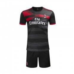 AC Milan 17-18 New Season Second Away Football Jerseys Short Sleeved Suit Milan Jerseys - Floral - L