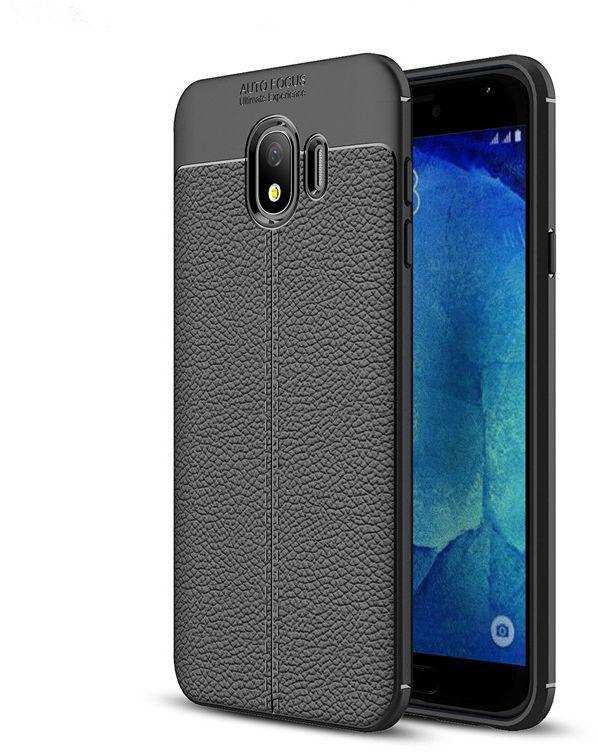 Samsung Galaxy J4 2018 Case, J4 Litchi Armor Bumper Slim Silicone Phone Case