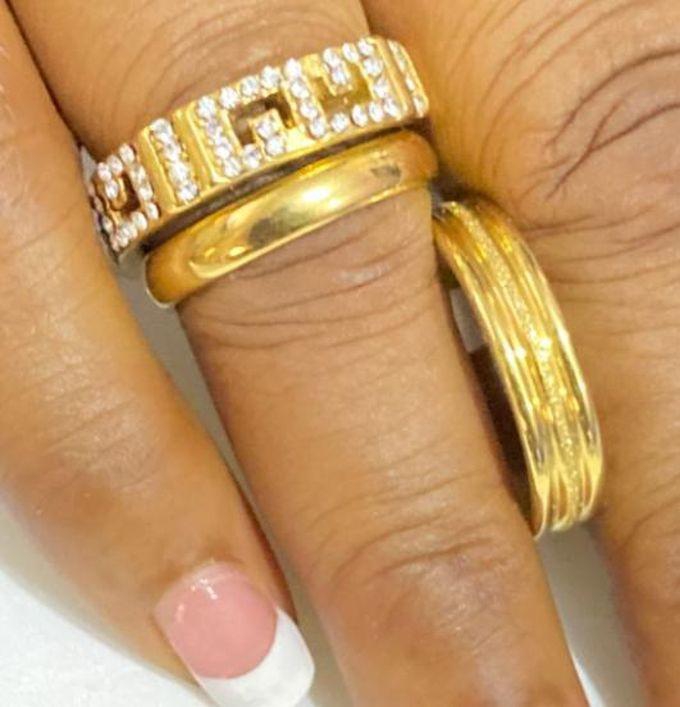 Rommanel Wedding Ring Set Gold Plated