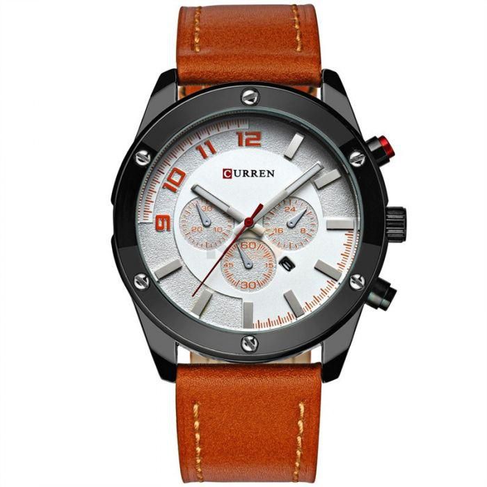 CURREN 8204 Quartz Men Watch with Date Display Orange