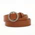 Round buckle non-porous Women PU belt