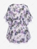 Plus Size 3D Flower Printed Lace Trim Tie Butterfly Sleeve Blouse - L | Us 12