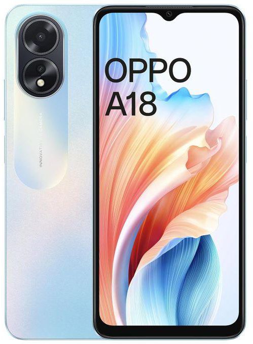 OPPO A18 - 6.5-Inch 128GB/4GB Dual SIM Mobile Phone - Glowing Blue