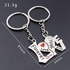 Generic Tcetoctre Love Heart Key Couple Key Chain Ring Keyring Keyfob Lover Gift Valentine's Day-Silver