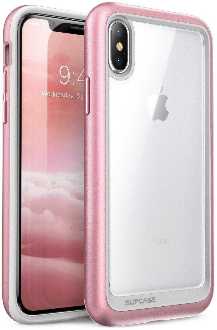 iPhone X Case Cover , Supcase , Clear Back Panel , Rose Gold