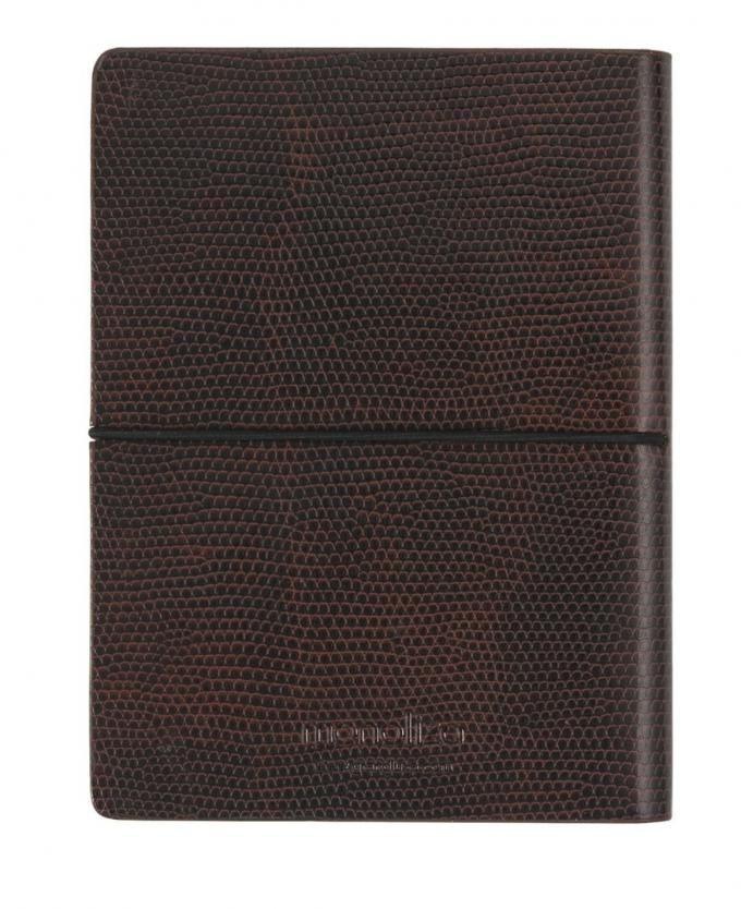 Grandluxe Monoliza A6 Lined Notebook - Brown