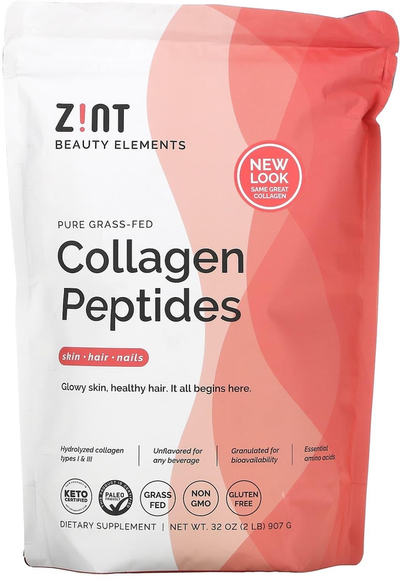 زينت‏, بيبتيدات الكولاجين النقية من مصادر تتغذى على الأعشاب، خالٍ من النكهات، 32 أونصة (907 جم)
