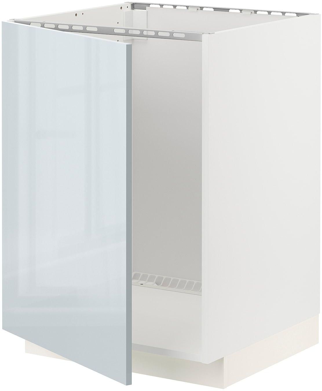 METOD Base cabinet for sink - white/Kallarp light grey-blue 60x60 cm