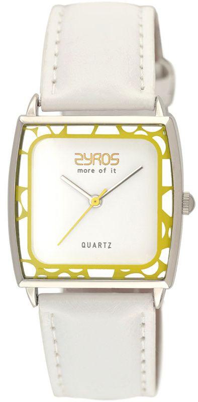 Zyros Watch for Men , Analog , Leather Band , White , 15L067M110303L