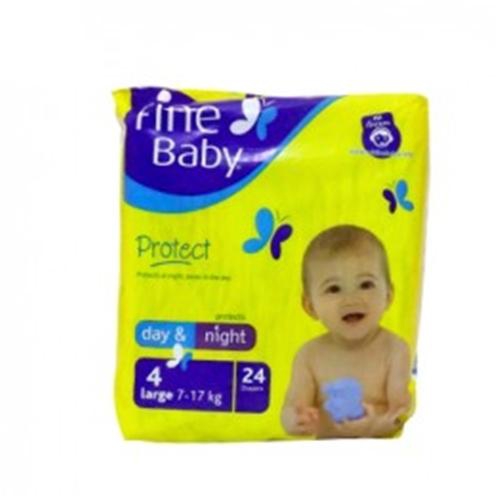 Fine Baby Yellow Diaper Large Size 4 ( 7 - 17 kg ) - 24's