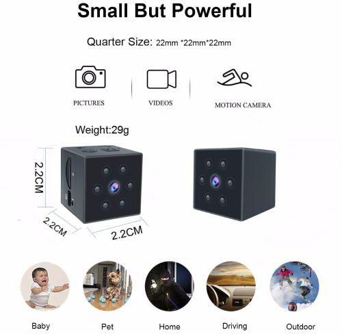 HD 1080P Mini Camera DVPortable HD Covert Body Cam With Night Vision And Motion Detection, Indoor/Outdoor Small Security Carmera JUN( With 8GB TF Card)