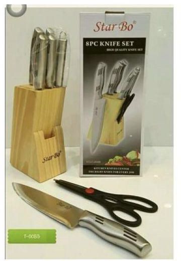Stainless Steel Knife Set With Block Stand