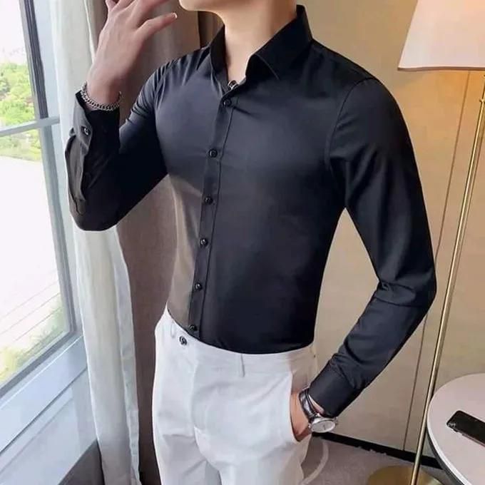 Black Men's Official Long Sleeve Formal Shirt