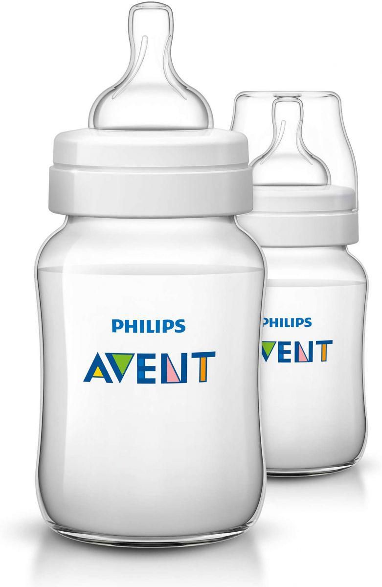 Philips AVENT SCF563/62 Classic Plus Slow Flow Baby Bottle, 260ml, 2 Pack