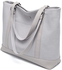 Canvas Laptop Tote Work Bag for Women with 15.6 Inch Computer Compartment Pockets