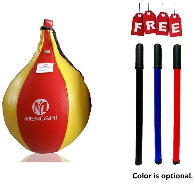 Hanging Boxing Training Speed Ball With Free Air Pump - Red And Yellow