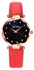 Women's Leather Analog Watch J554R - 34 mm - Red