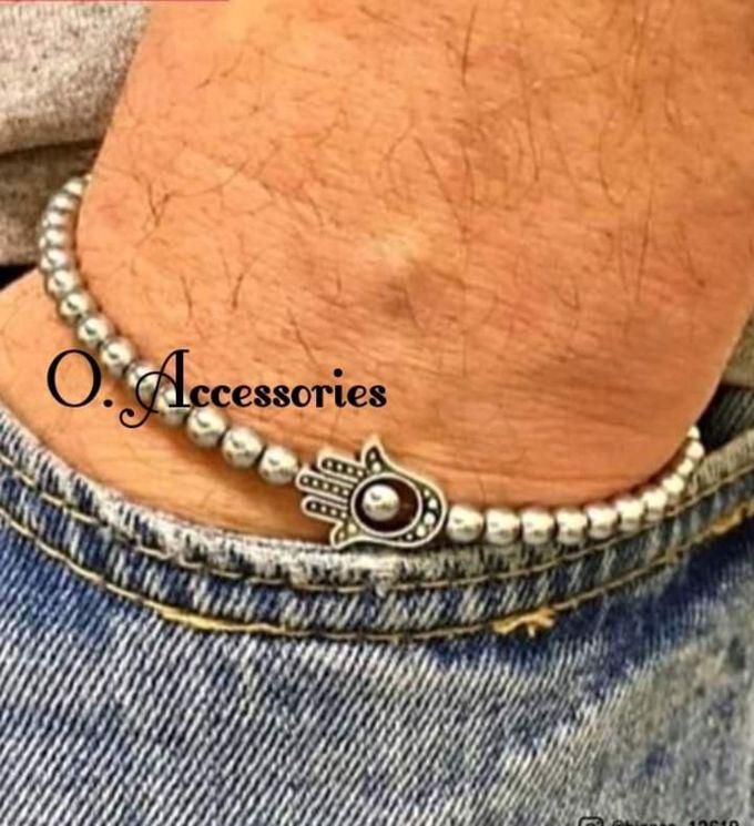 O Accessories Bracelet Silver Metal Hematite Stones _hand