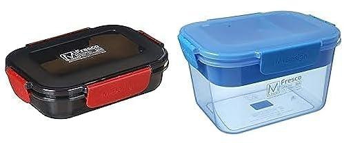 M design lunch box, 600 ml - black and red+M Design Lunch Box, 2.3 Liter - Blue