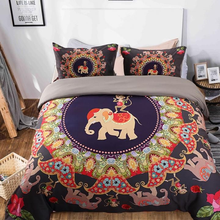 Elephant Monkey Pattern High Quality, Monkey Twin Bedding Set