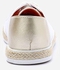 Shoe Room Textured Leather Sneakers - White & Gold