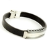 Bracelets for Men of The Metal and Genuine Leather - Black Color - br053-0104