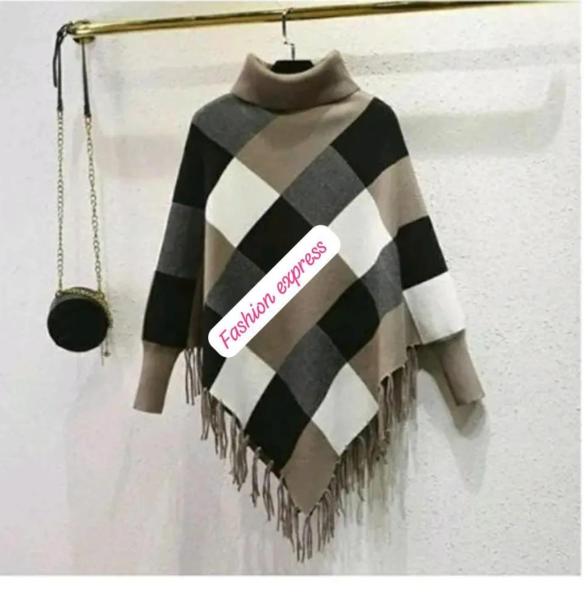 Ladies Warm Poncho Cover Up/ Sweaters