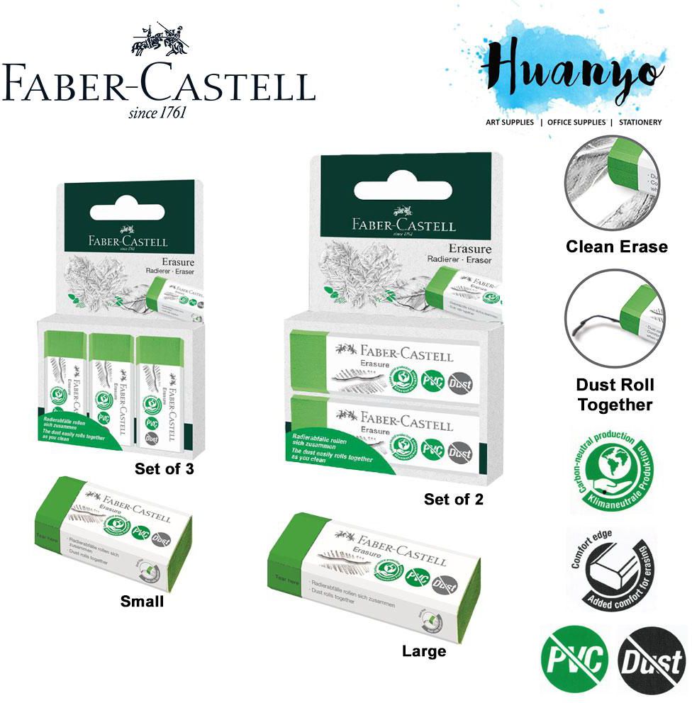 Faber-Castell Erasure PVC Free Dust Free Green Eraser [Per PCS / Set of 2/3]