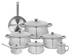 Zahran stainless steel cookware set, 13 pieces - silver 330030303