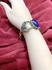 Gold Bracelet Blue Gemstone & Two Butterfly - Gold Copper In Arabic Design