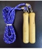 Adjustable Skipping Cotton Jump Rope With Wooden Handles - Blue