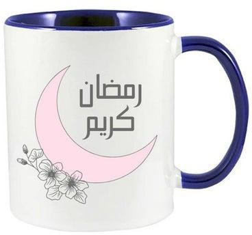 Ramadan Kareem Print Coffee Mug White/Dark Blue 350ml