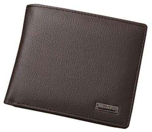 Jinbaolai Men's Leather Wallet - Dark Brown