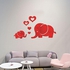 Kawaii Cartoon Elephant Removable Wall Decal Sticker DIY 3D Acrylic red