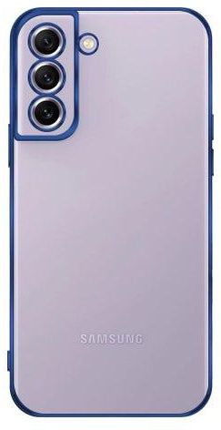 Samsung Galaxy S21 FE Classic Series Clear Case with Electroplating Frame 6D Plating Camera Lens Protection Design Blue