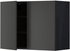 METOD خزانة حائط مع أرفف/بابين - أسود/Nickebo فحمي مطفي ‎80x60 سم‏