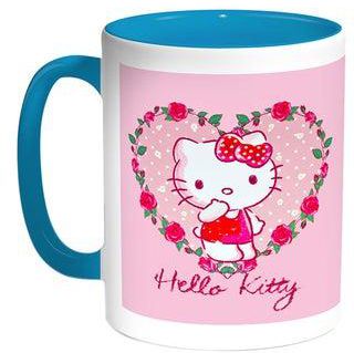 Hello Kitty Printed Coffee Mug Turquoise/White 11ounce