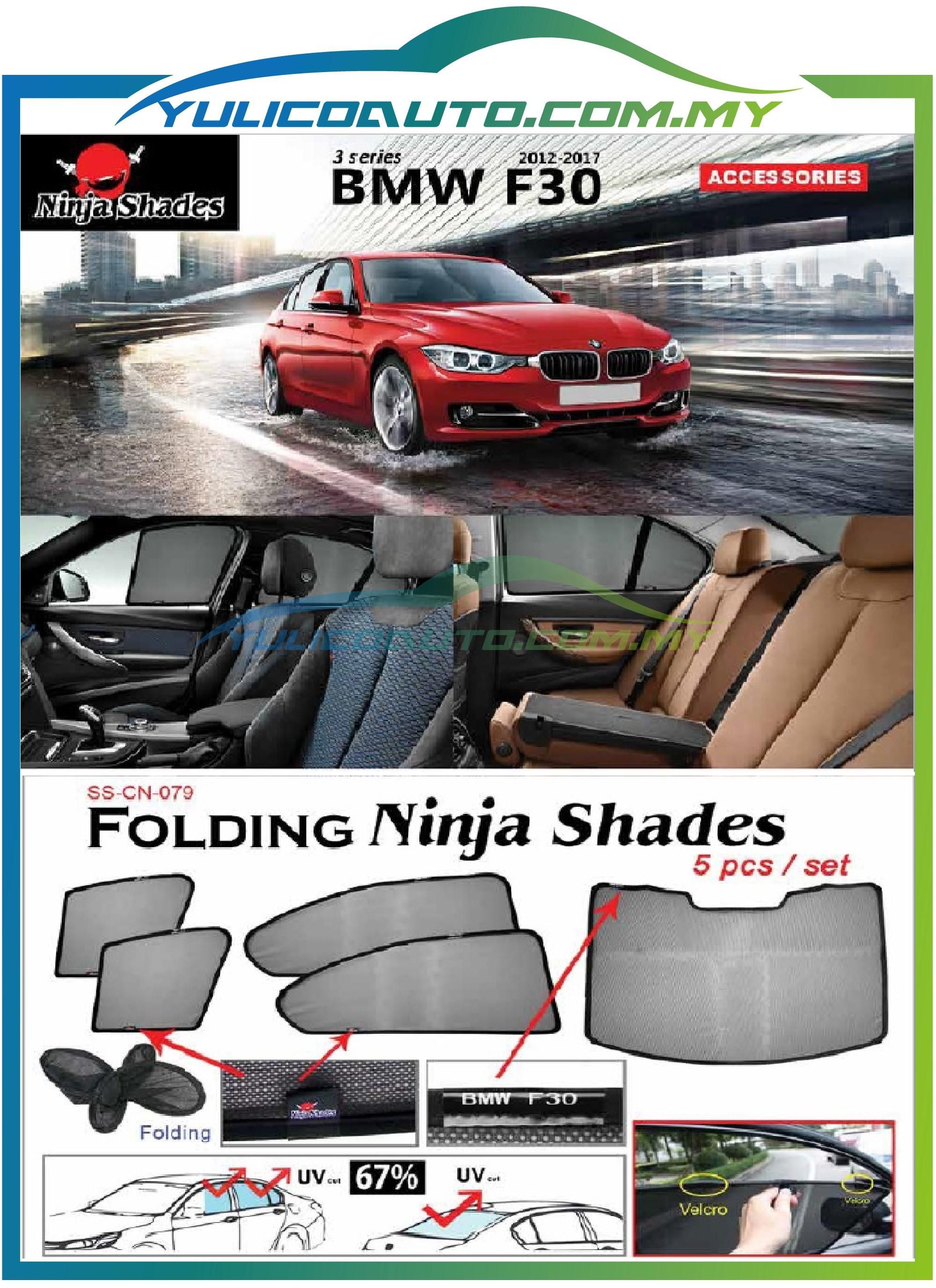 BMW F30 3 Series Year '12-'17 Magnetic Ninja Sun Shade Premium Quality
