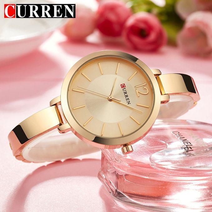 Curren 9012 Gold Stainless Steel Analog Watch For Women