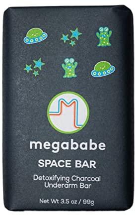 Megababe Underarm Bar Soap - Space Bar | With Detoxifying Charcoal for Odor Control | 3.5 oz