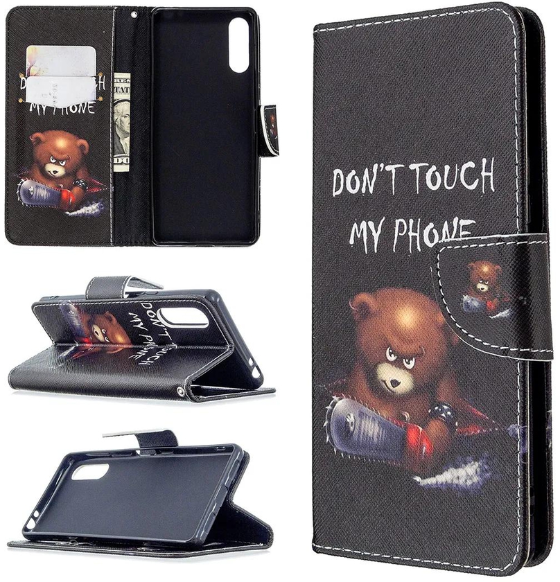 Sony Xperia L4 Case, Flip Wallet Phone Bag Cover for Sony Xperia L4 - Don't touch my phone