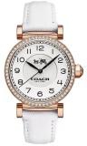 Coach Women's Madison Leather Watch 14502401 (Rose Gold / White)