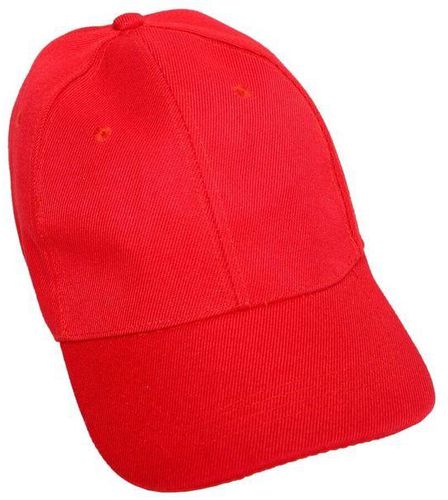 Plain Red Face Cap With Adjustable Strap For Men