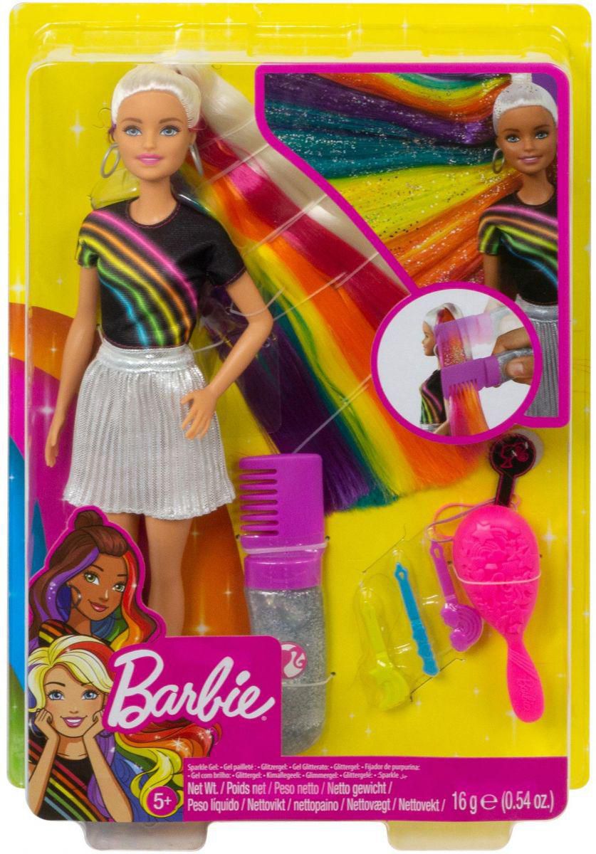 Barbie Rainbow Sparkle Gel Hair Doll FXN96