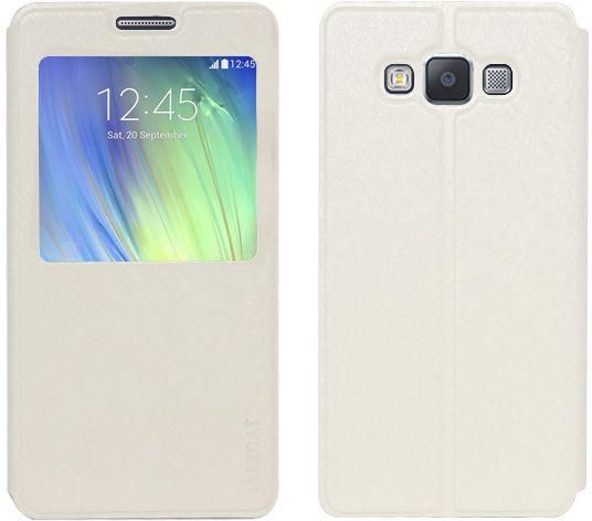 JazzCat S View Window Leather Cover for Samsung Galaxy A7 - WHITE